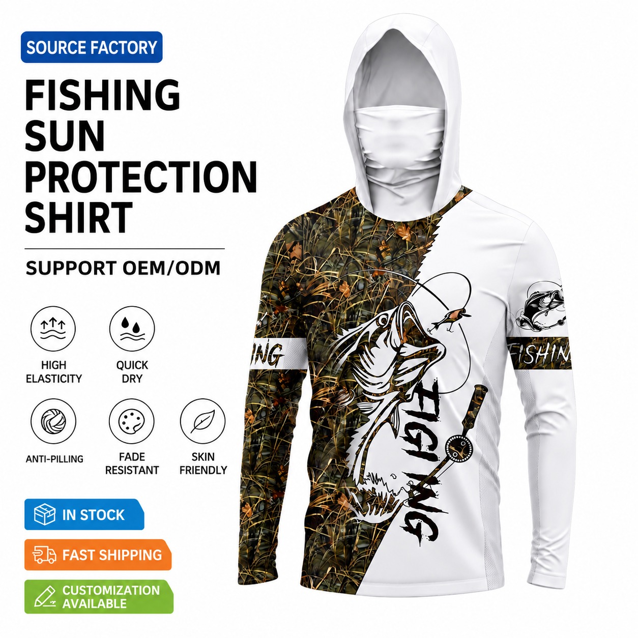 MALFC 1PC Men Hood Fishing Shi - Fishing Shirt Uv Protection 评论和价格