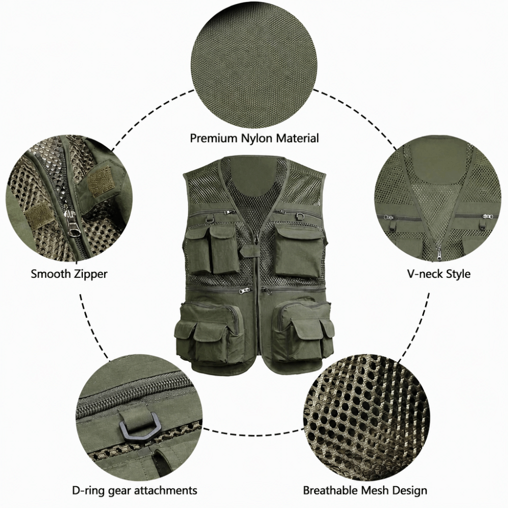 Durable with 16 Pockets Fishin - Fishing Vest 评论和价格